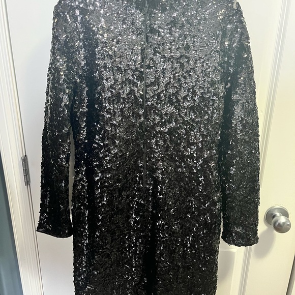 NWT long sleeve black sequent dress. - Picture 2 of 2